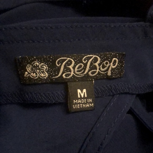 BeBop blue square v-neck dress with embellishments along neckline, Medium - Picture 5 of 7